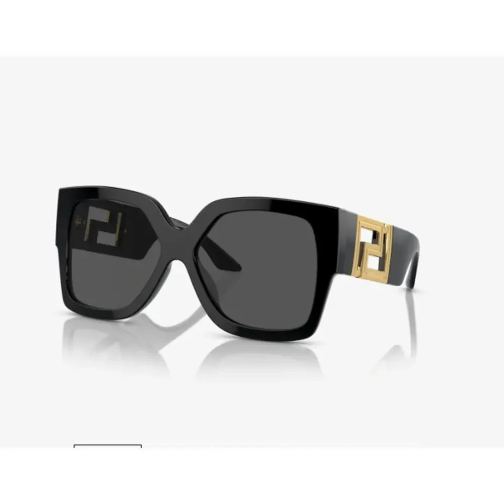 VERSACE NEW IN BOX Sunglasses, Black with Gold Medusa Accents 4402, Retails $394